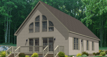 Artist's Rendering of The Baycrest Cape-Cod Style Modular Home (Pennwest Homes Model: HP107-A1)