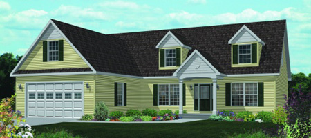Artist's Rendering of The Livingston Cape-Cod Style Modular Home (Pennwest Homes Model: HP106-A)