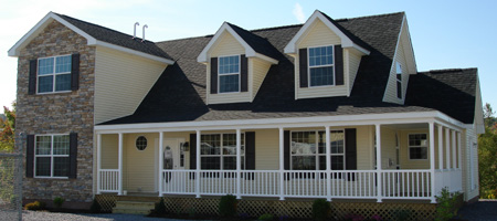Artist's Rendering of The Ridgefield Two Story/Cape-Cod Style Combination Modular Home (Pennwest Homes Model: HK101-A)