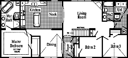 The Pennflex Ranch HR150-A Floor Plan - Click To Enlarge Floor Plan