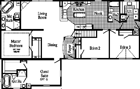 The Extended Family II HR170-AG Floor Plan - Click To Enlarge Floor Plan