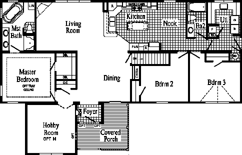 Artist's Rendering of The Hobby Home II Modular Home (Pennwest Homes Model: HR170-AH)