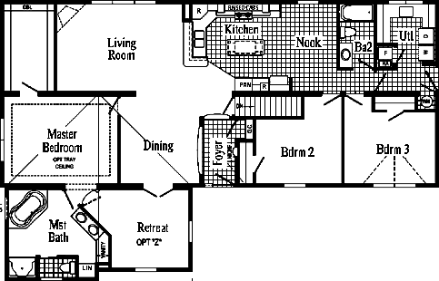 The Majestic Master Suite II HR172-AZ Floor Plan - Click To Enlarge Floor Plan