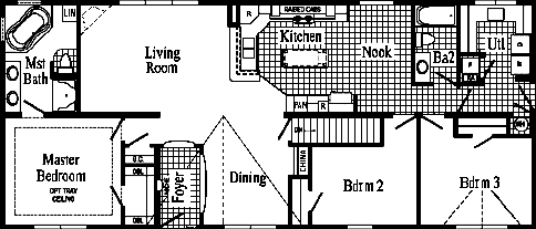The Pennflex Ranch II HR170-A Floor Plan - Click To Enlarge Floor Plan