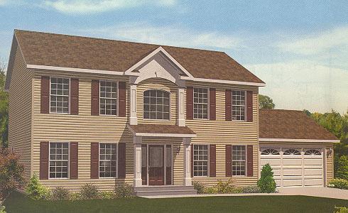 Artist's Rendering of The Bennington II Two Story Modular Home (Pennwest Homes Model: HS117-A)