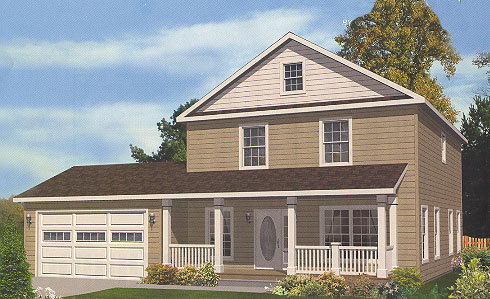 Artist's Rendering of The Farmington Two Story Modular Home (Pennwest Homes Model: HS102-A)