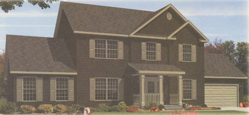 Artist's Rendering of The Harrington IV Two Story Modular Home (Pennwest Homes Model: HS162-A)