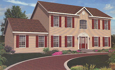 Artist's Rendering of The Lexington Two Story Modular Home (Pennwest Homes Model: HS105-A)