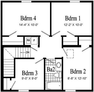 Bedford II Model HS113-A Second Floor - Floor Plan