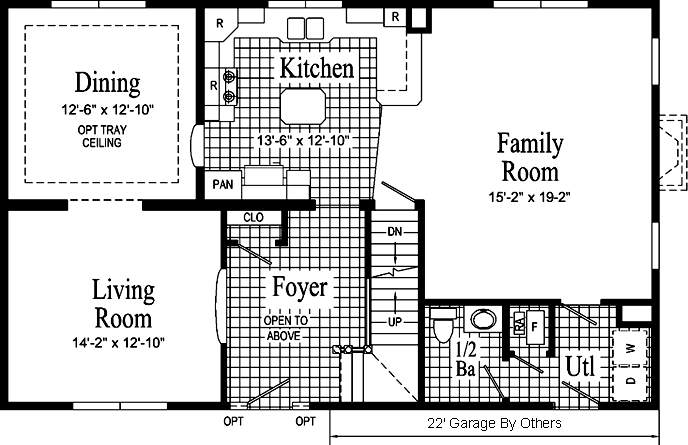 Jefferson Model HS109-A Main Floor - Floor Plan