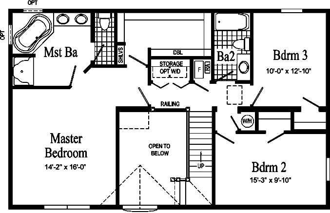 Jefferson Model HS109-A Second Floor - Floor Plan