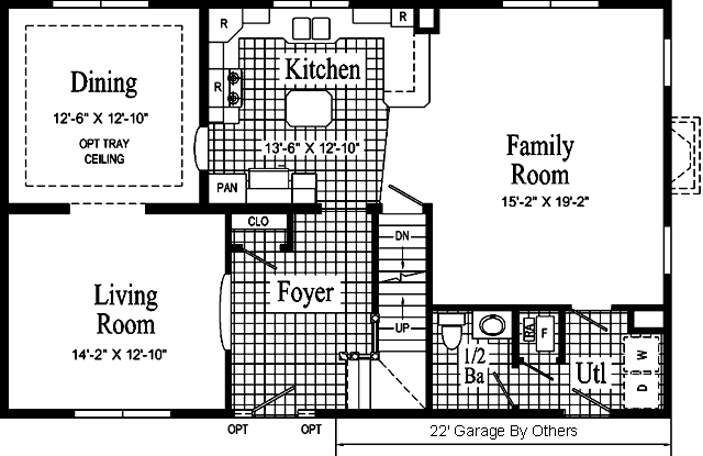 Jefferson II Model HS119-A Main Floor - Floor Plan