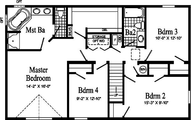 Jefferson II Model HS119-A Second Floor - Floor Plan