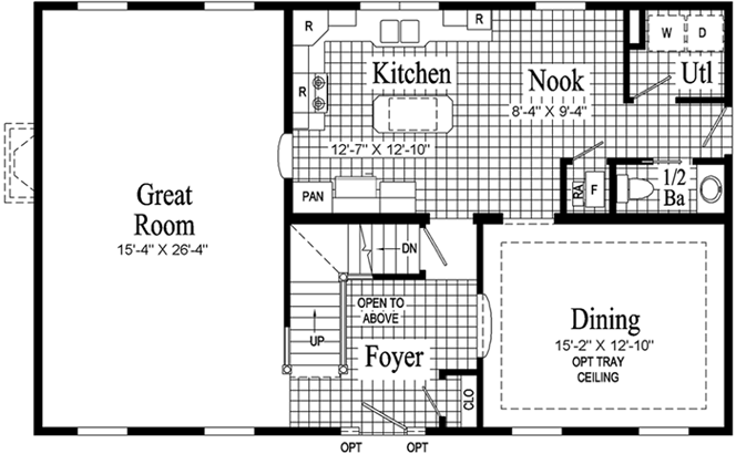 Portland Model HS104-A Main Floor - Floor Plan