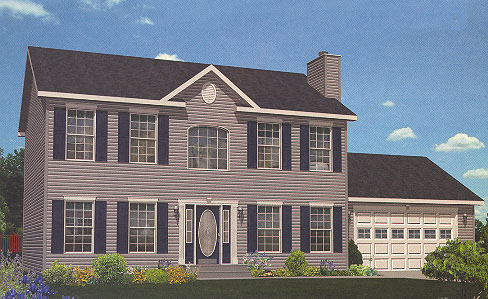 Artist's Rendering of The Providence Two Story Modular Home (Pennwest Homes Model: HS101-A)