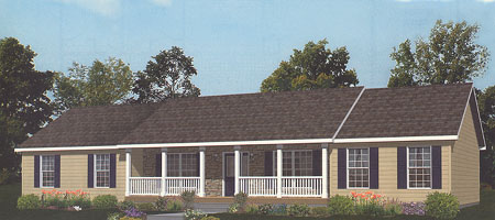 Artist's Rendering of The Carthage Ranch Modular Home (Pennwest Homes Model: HR112-A)