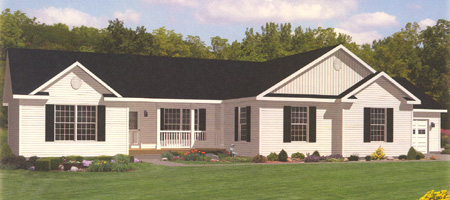 Artist's Rendering of The Davenport II Ranch Modular Home (Pennwest Homes Model: HF114-A)