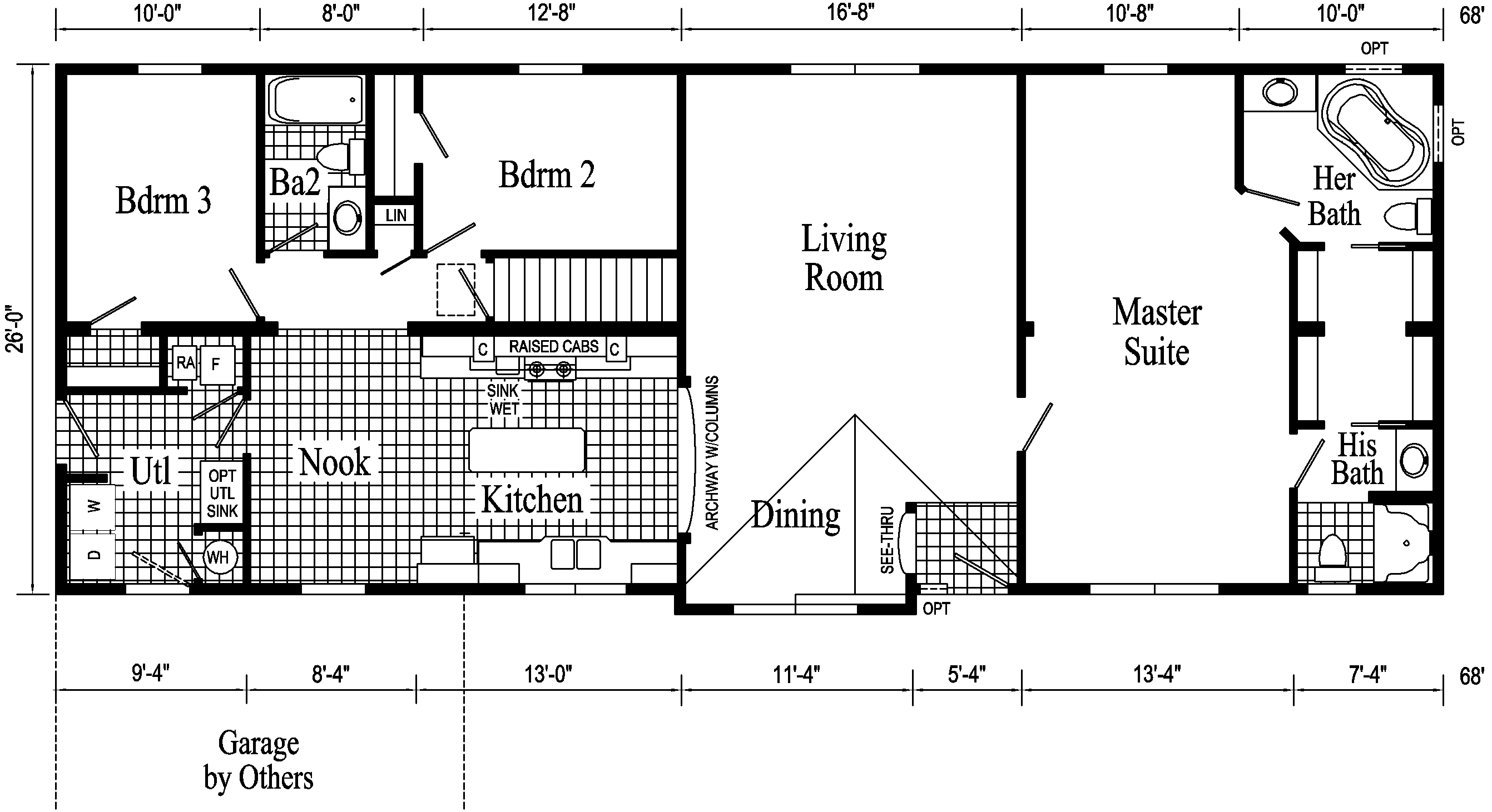 Fairhaven Model HV104-A Ranch Home - Floor Plan
