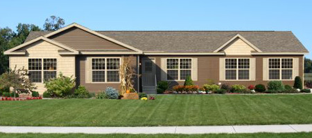 Artist's Rendering of The Quincy II Ranch Modular Home (Pennwest Homes Model: HF117-A)