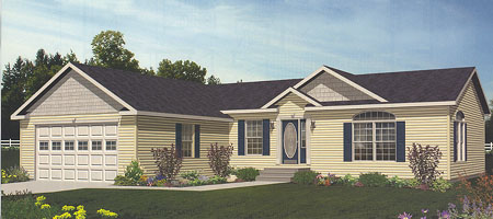 Artist's Rendering of The Windham Ranch Modular Home (Pennwest Homes Model: HR102-A)